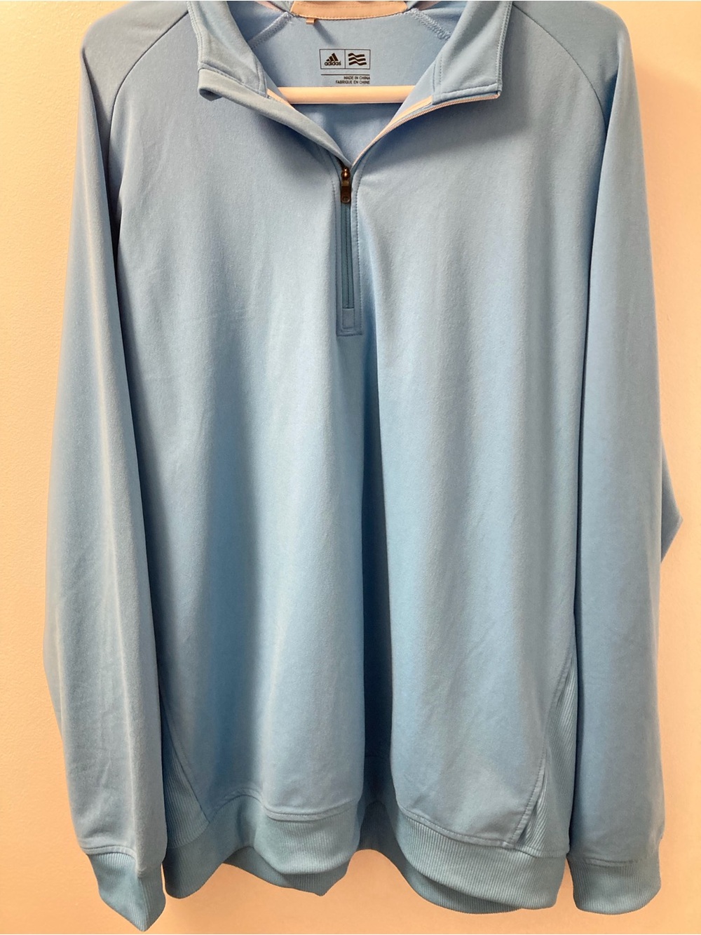 Adidas Men’s Performance Golf Quarter-Zip Jacket Light Blue Light Weight Size XL